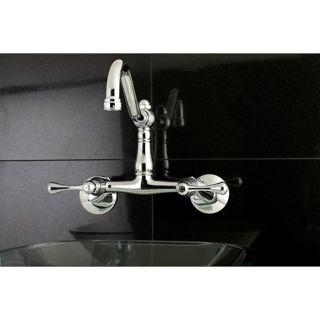 Vintage 6 in. Adjustable Center Wall Mount Kitchen Faucet