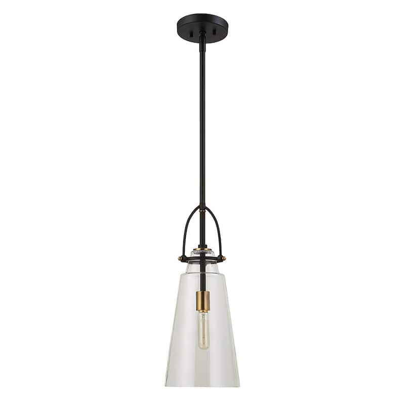 Black Glass Hanging Pendant Ceiling Light Fixture - 20"