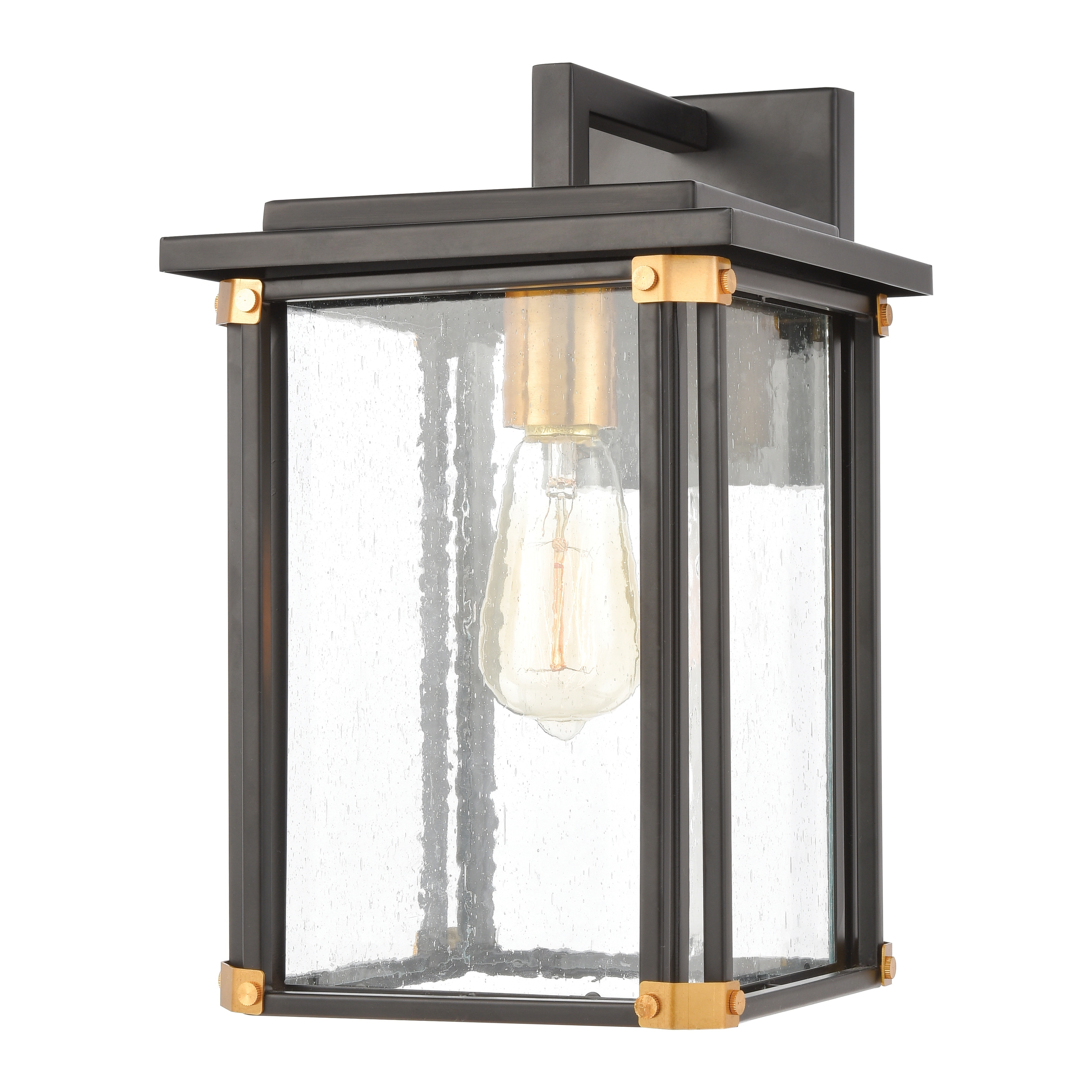 Elk Home Vincentown Matte Black With Seedy Glass 1 Light Wall Sconce