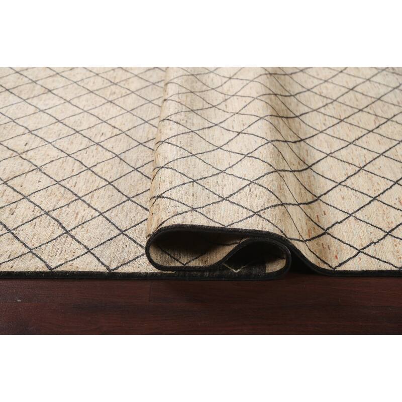 Trellis Moroccan Oriental Wool Area Rug Hand-knotted Home Decor Carpet - 7'11" x 10'5"