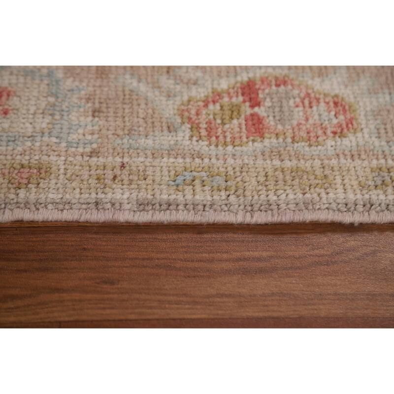 Brown Oushak Oriental Area Rug Handmade Wool Carpet - 2'10"x 4'11"