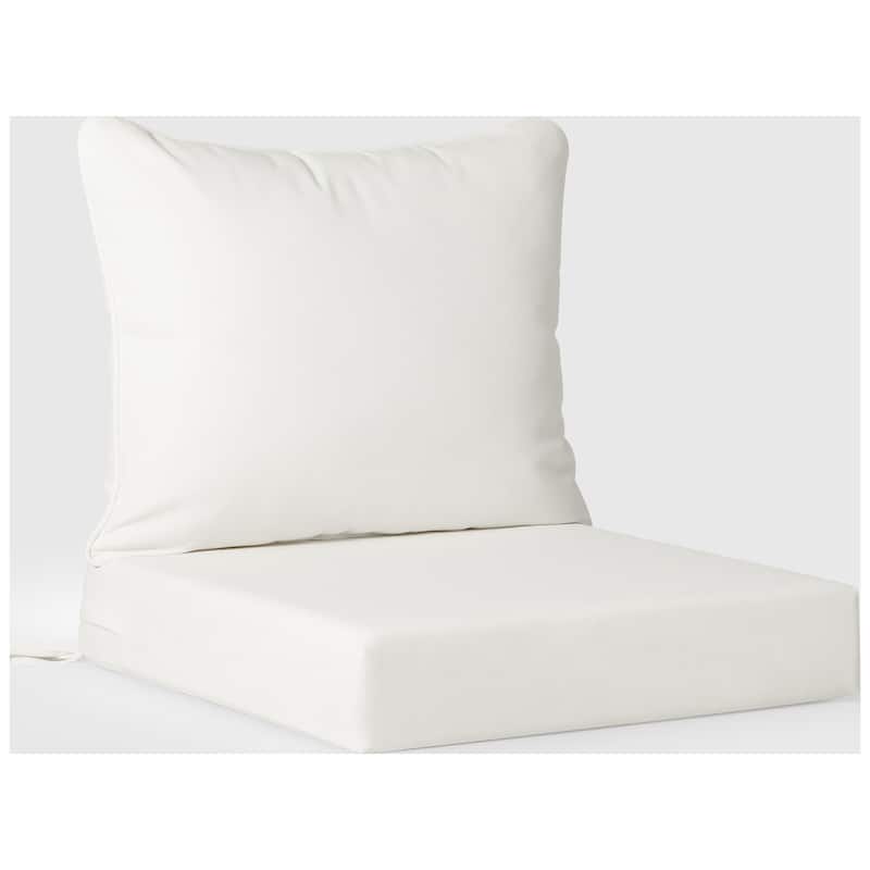 Birchwood All Weather HDPE Outdoor Patio White Deep Seating Conversation Set With Cushions (2-Piece)