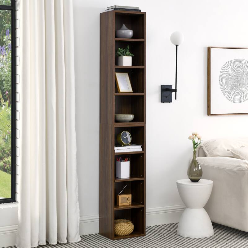 8-Tier Media Tower Rack,Slim Storage Cabinet, Bookcase Display