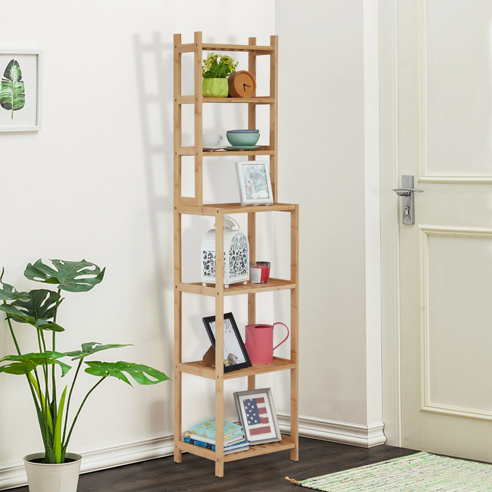 Kinsuite 7-Layer Bamboo Shelf Removable Multifunction Shelving