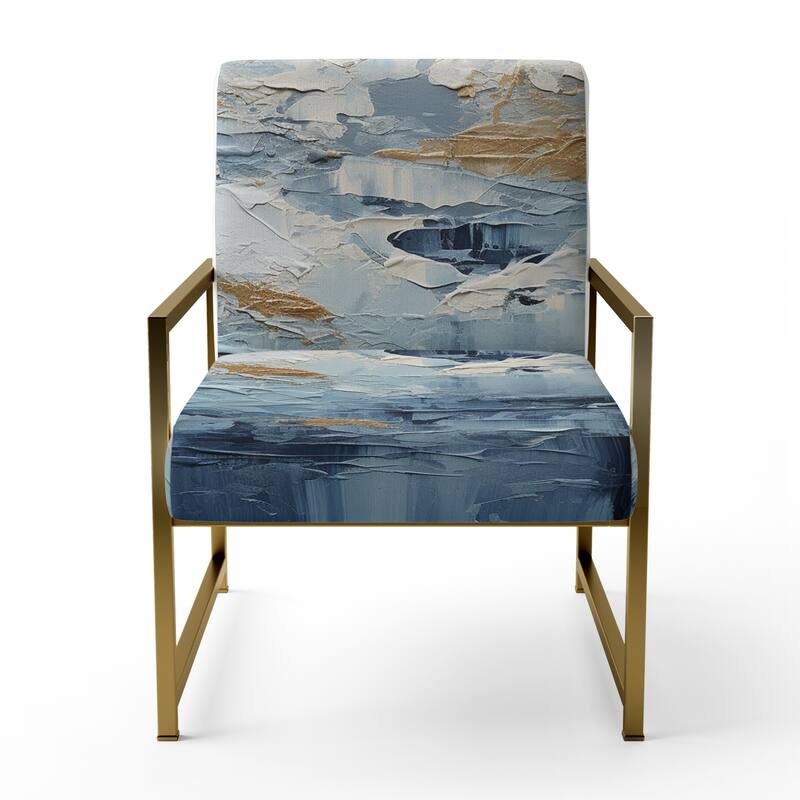 Designart "Beach Scandinavian Solitude III" Upholstered Abstract Accent Chair and Nautical & Coastal Arm Chair - Multiple Color