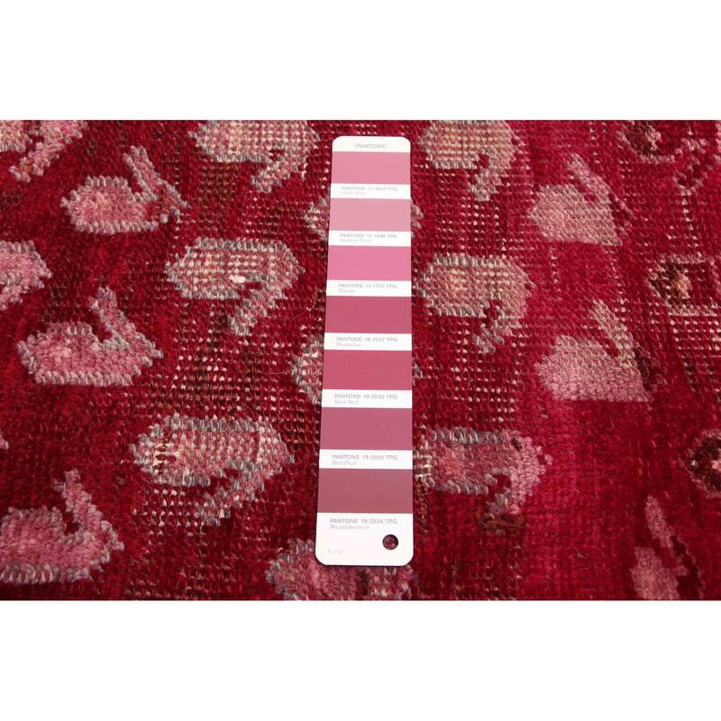 ECARPETGALLERY Hand-knotted Melis Vintage Burgundy Wool Rug - 6'7 x 10'4