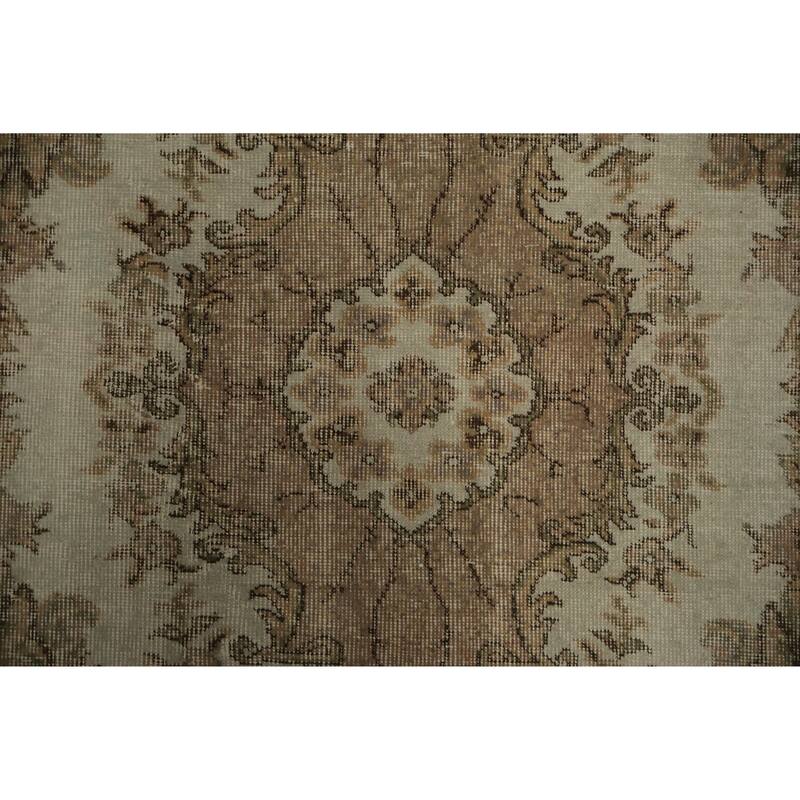Hand Knotted Oriental 100% Wool Carpet Transitional Floral Beige & Ivories Anatolian Area Rug - 9' 1'' X 5' 7''