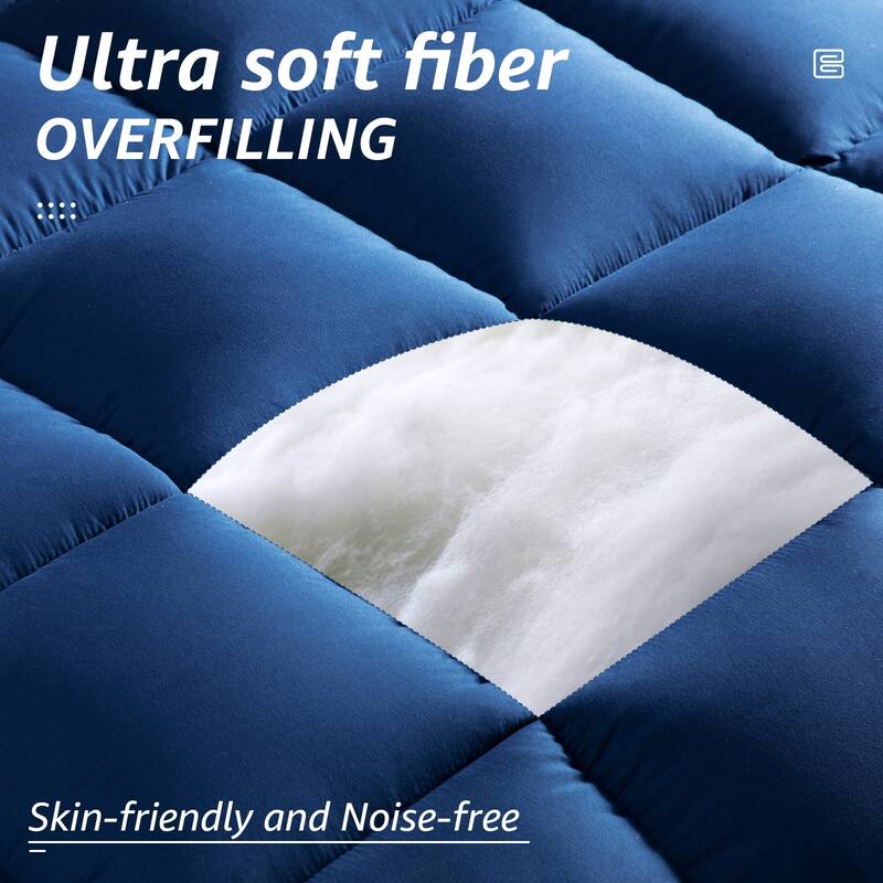 All Season Ultra Soft Fiber Machine Washable Quilted Comforter/Duvet Insert with Corner Tabs Comforter