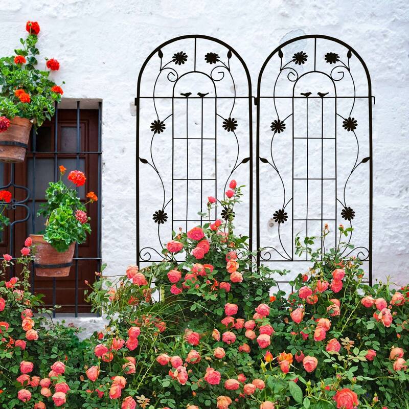 86.7" x 19.7'' Rust-Resistant Climbing Trellis for Garden Flowers and Vines