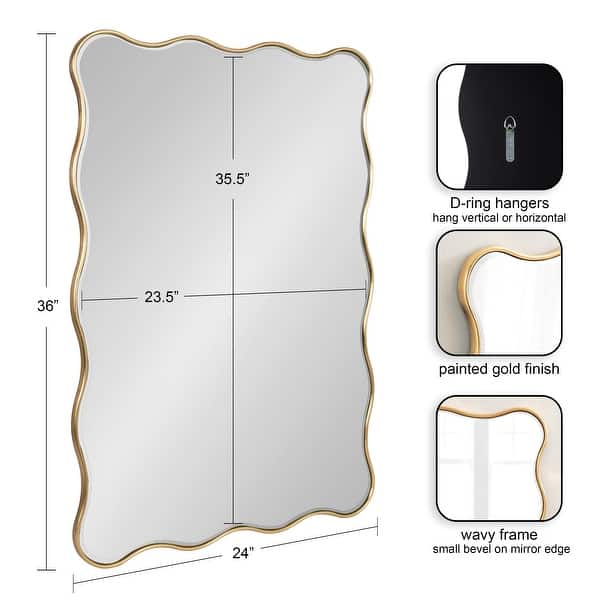 dimension image slide 3 of 4, Kate and Laurel Viona Rectangle Mirror