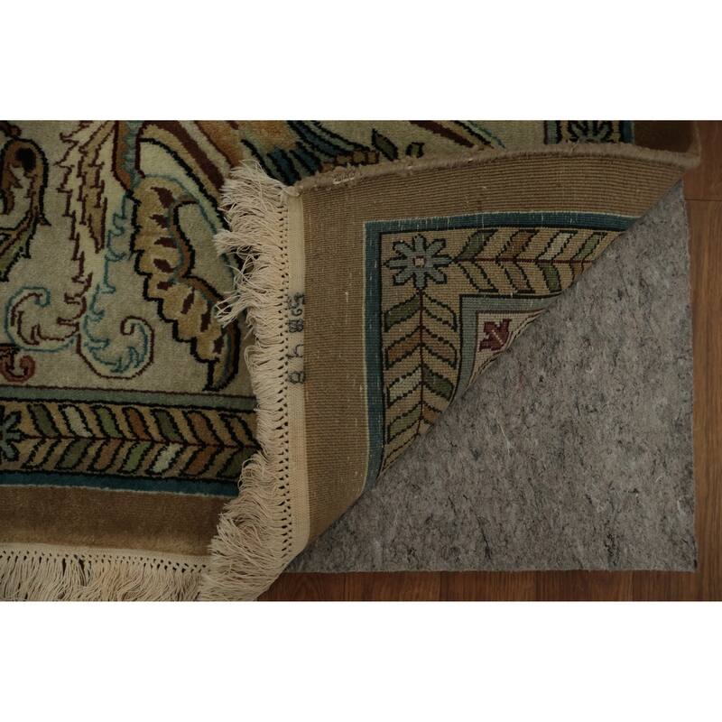 Hand Knotted Oriental 100% Wool Carpet Traditional Floral Brown Aubusson Area Rug - 11' 11'' X 9' 0''