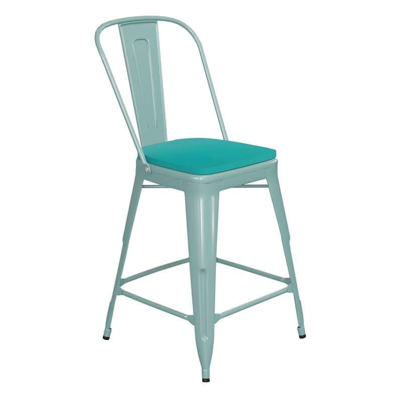 All-Weather Counter Height Stool with Poly Resin Seat