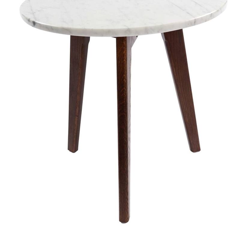 Carson Carrington Tang 15-inch Round Italian Carrara Marble Table - 15.5"L x 15.5"W x 15.5"H