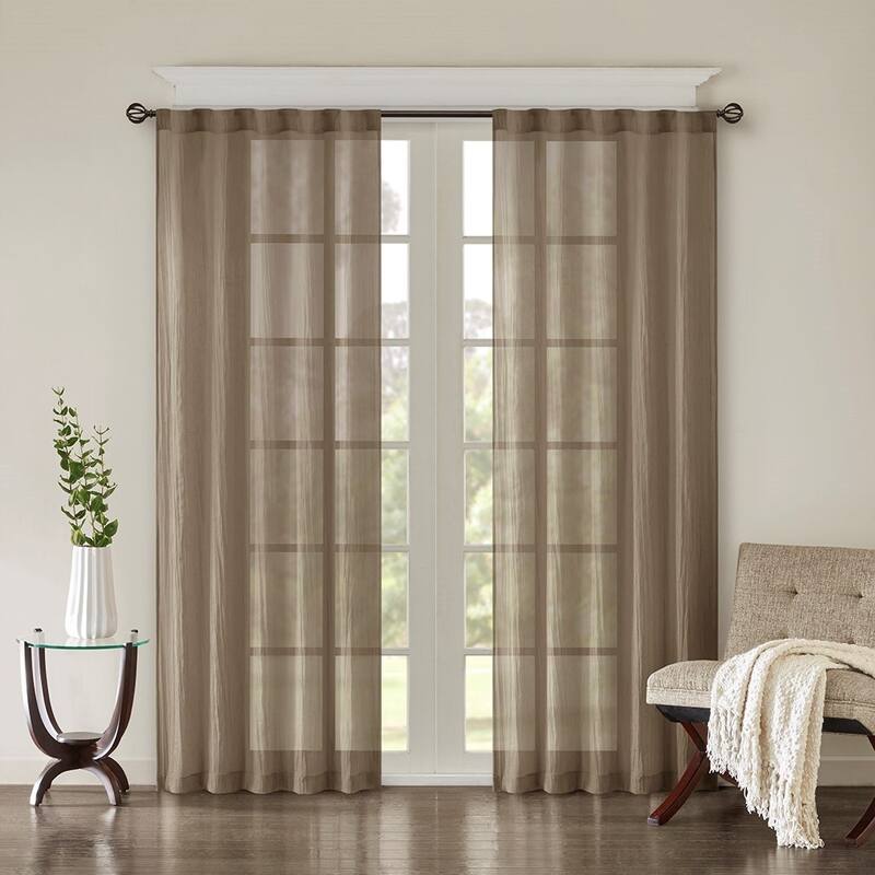Solid Crushed Curtain Panel - Taupe