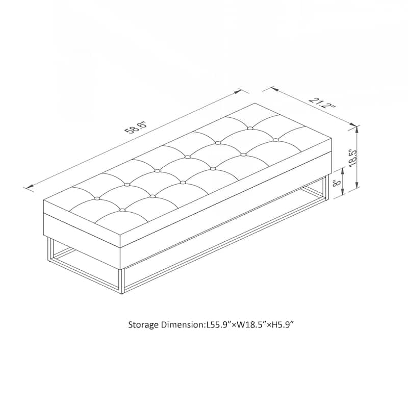 Bed Bench Metal Base with Storage