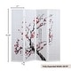 preview thumbnail 10 of 8, Roundhill Furniture Japanese 4-Panel Screen Room Divider, Plum Blossom