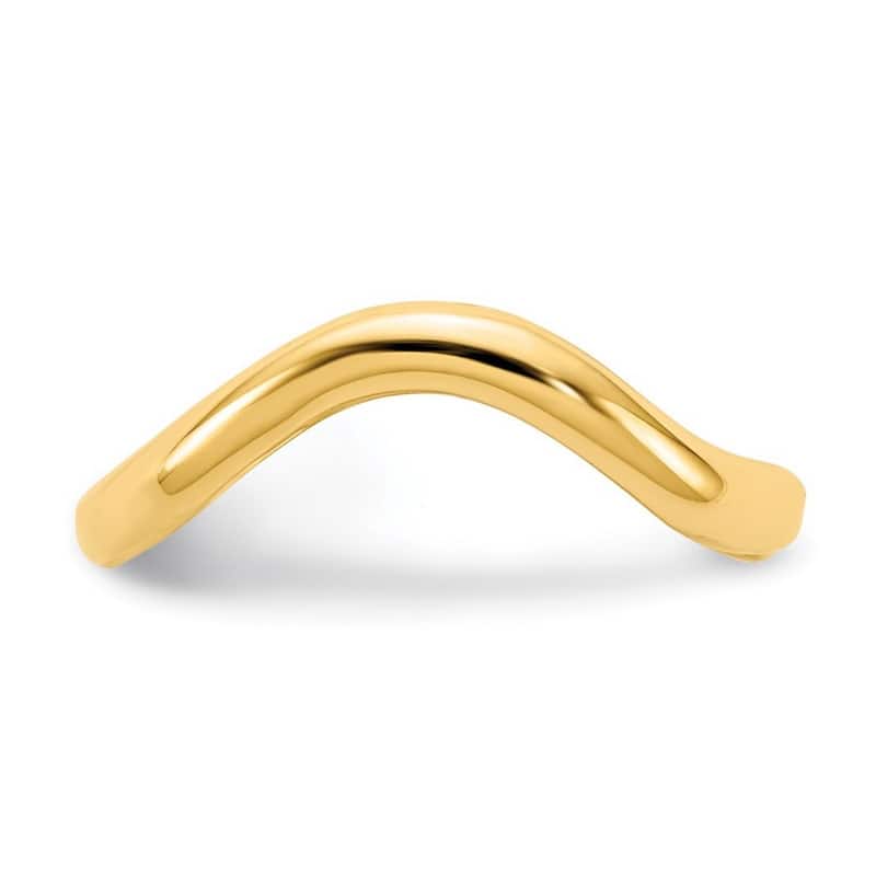 Curata 14 karat Yellow Gold Solid Polished Wave Adjustable Toe Ring (4mm)