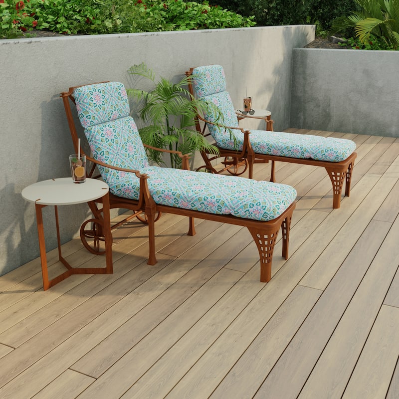 74" x 22" Outdoor Chaise Lounge Cushion with Ties - 74'' L x 22'' W x 5'' H