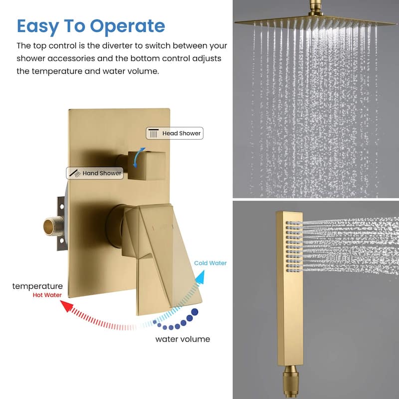 Cube Pressure Balanced 2-Function Shower System with Rough-In Valve