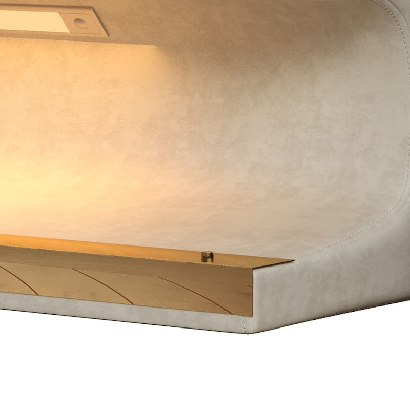 Entryway Bench Leather Upholstered Ottoman with LED sensor light for living room ,bedroom,end of bed