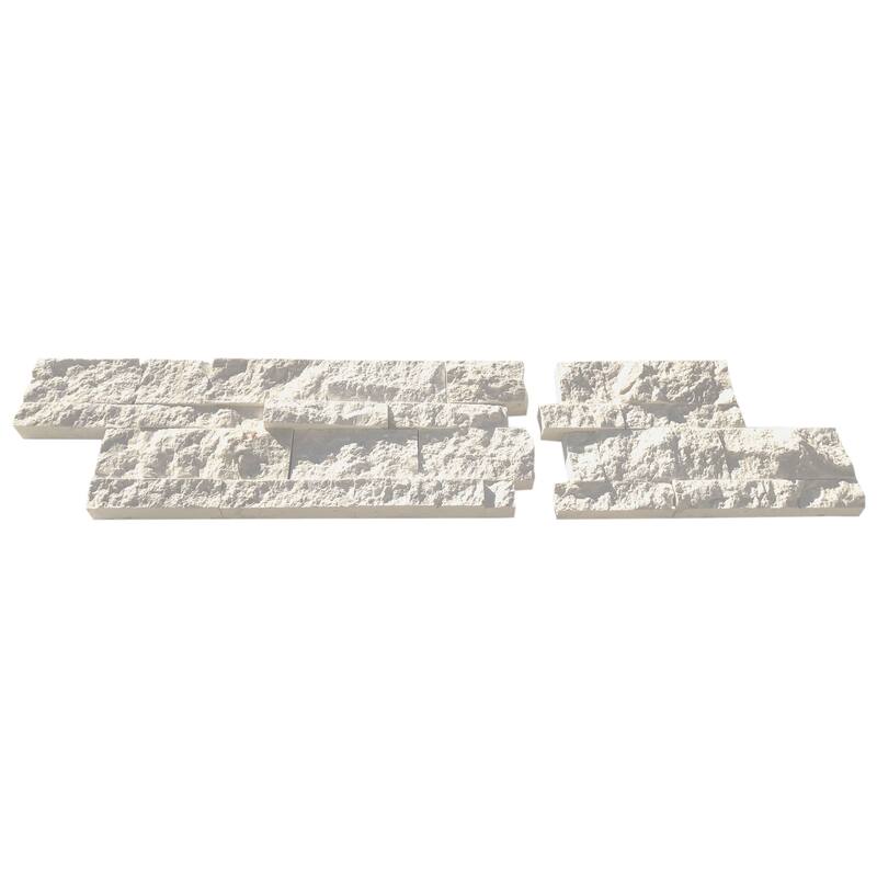 Fresca Limestone Split Face 6" x 24" Ledger Corner Mosaic