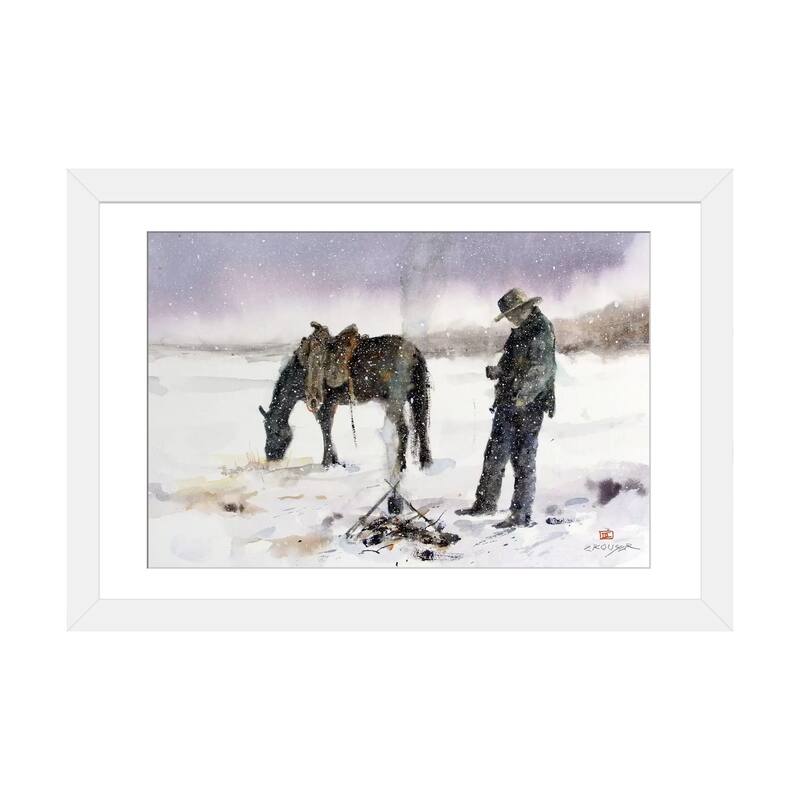 iCanvas "Halt" by Dean Crouser - White - 16x24x1