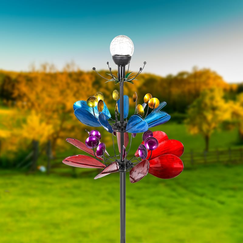 75" Solar Tiered Colorful Spinner