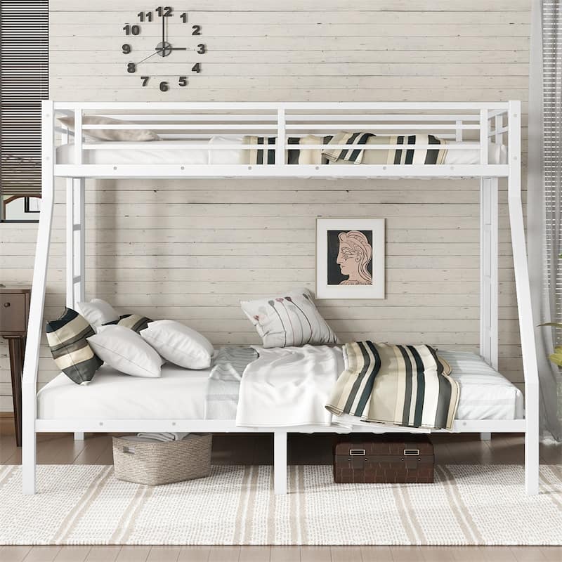 Metal Twin XL Over Queen Bunk Bed for Teens and Adults,Space-Saving