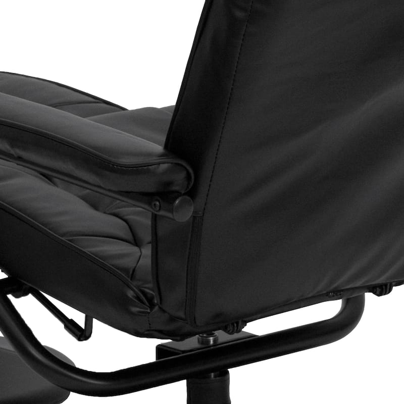 Contemporary Multi-Position Recliner and Ottoman with Wrapped Base