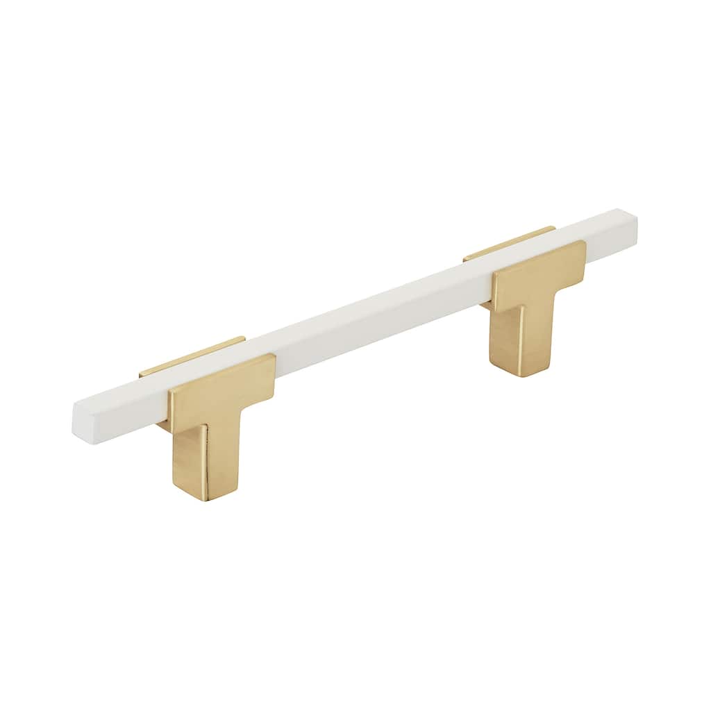 Urbanite 3-3/4 in (96 mm) Center-to-Center Brushed Gold/White Cabinet Pull - 3.75