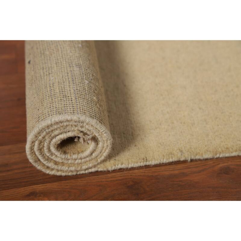 Beige Gabbeh Modern Rug Hand-Knotted Wool Carpet - 3'10"x 5'8"