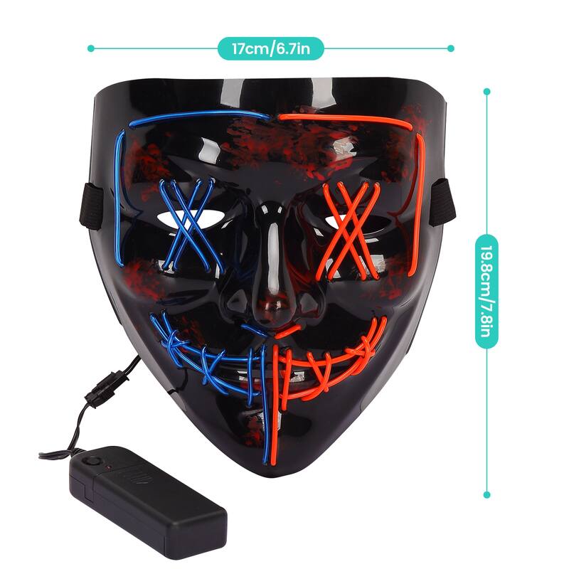 Halloween Scary Mask LED Mask LED Purge Mask [3PACK] LED Light Up Mask EL Wire Light Up