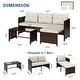 preview thumbnail 9 of 15, 3-Piece Outdoor Wicker Sectional Sofa Set, Patio Furniture with Chaise Lounge & Coffee Table - N/A
