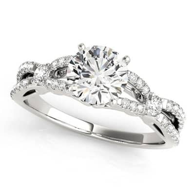 Auriya 14k Gold 1ctw Braided Moissanite and Diamond Engagement Ring 1/4ctw TDW