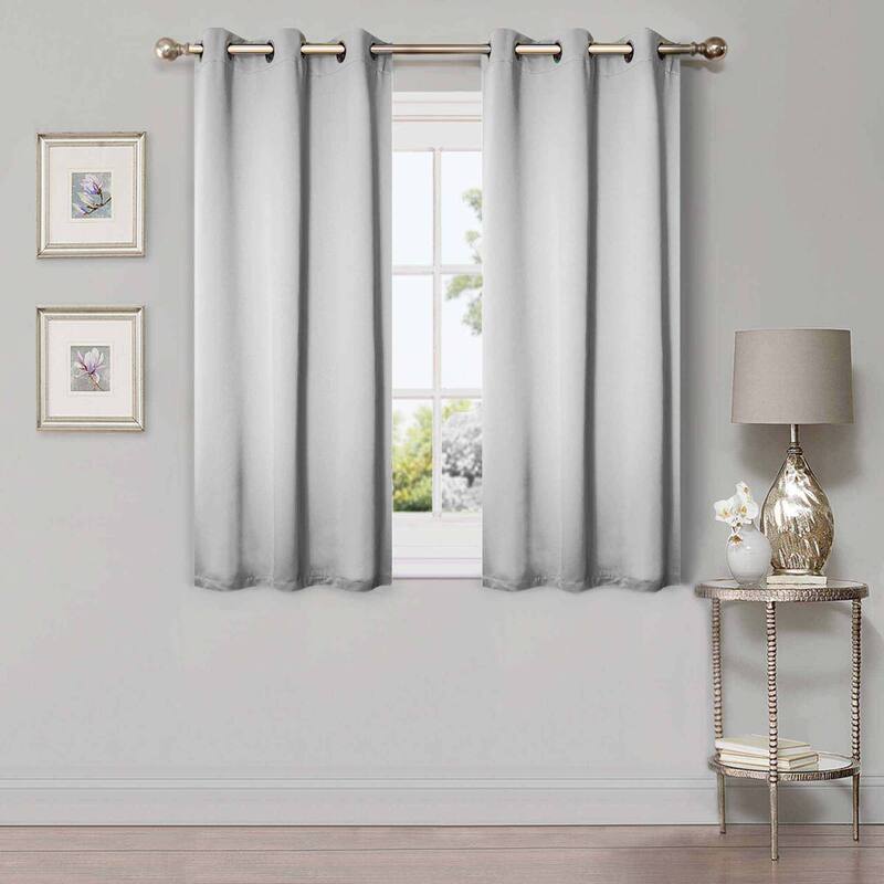 Superior Solid Machine Washable Room Darkening Grommet Curtains, Set of 2