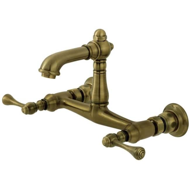 Kingston Brass KS725 English Country 1.2 GPM Double-Handle 2-Hole Wall - Antique Brass - Antique Brass