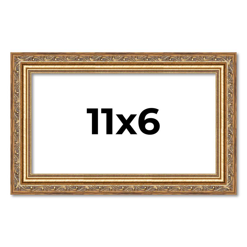 11x6 Frame Red Solid Wood Picture Frame Width 1.75 Inches | Interior Frame Depth 1 13/16 Inches