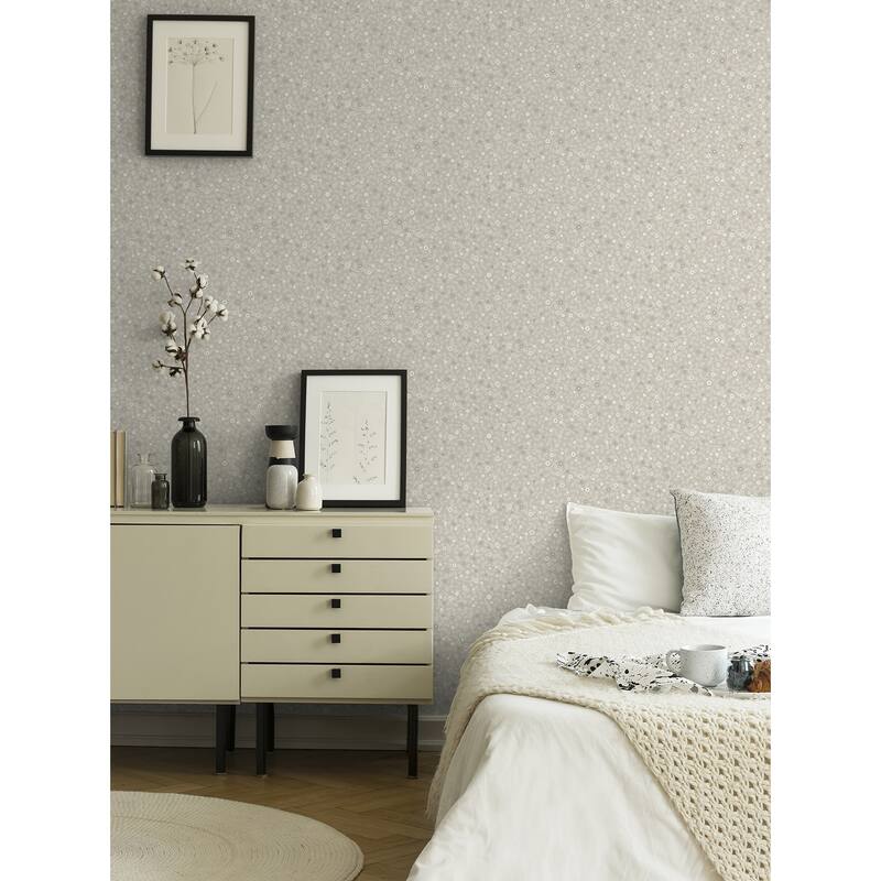A-Street Prints Hummelvik Light Grey Daisy Trail Wallpaper