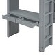 preview thumbnail 9 of 7, Full Size Loft Bed with Large Storage Shelves, Wooden Bed with Writing Desk and Led Light, Kid's Bed with Drawers, Gray
