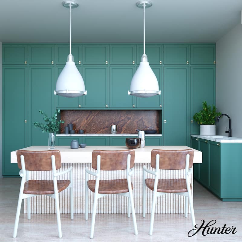 Hunter Bluff View Retro 16" 3-Light Pendant - Kitchen Island, Dining Room, Entry - Mid-Century Modern, Industrial, Transitional