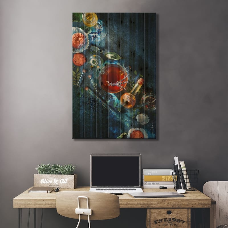 No Worries Mixture Print On Wood by Dina Belenko - Multi-Color