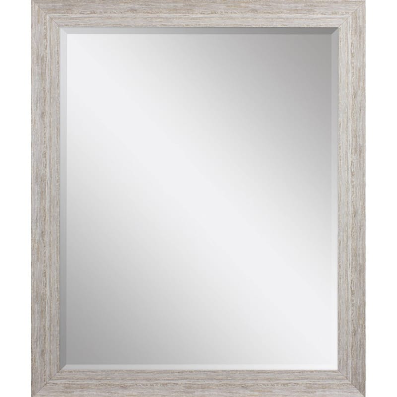 HomeRoots 32" White Distressed Wood Framed Accent Mirror - 26.00 in. x 32.00 in. x 2.00 in.