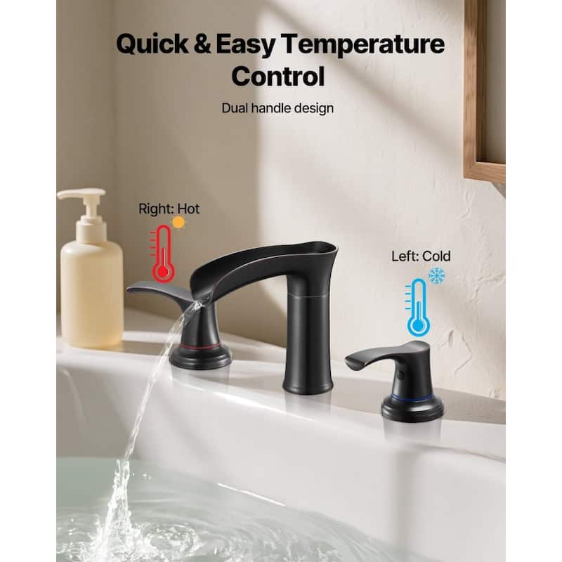 Oil-Rubbed Bronze Deck Mount Roman Tub Faucet with Dual-Handle and High-Flow 2.38 GPM - 6.30” x 2.24” x 8.86”