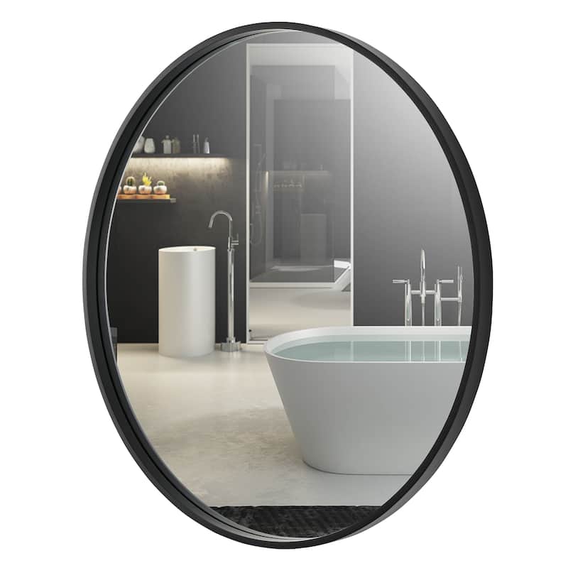 Ledel Modern Metal Framed Bathroom Vanity Mirror Round Accent Wall Mirror