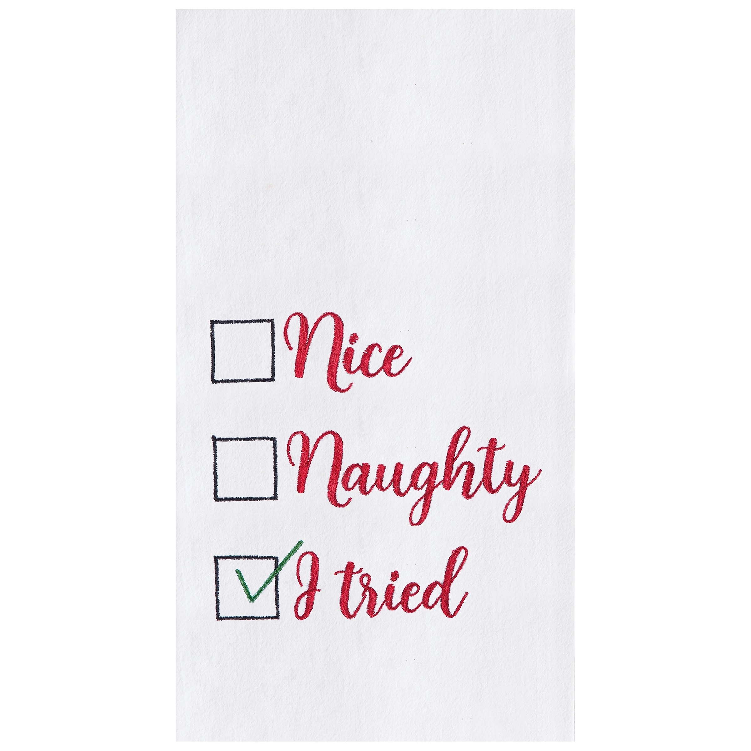 Design Imports Set of 2 Assorted Naughty Nice Kitchen Towels 