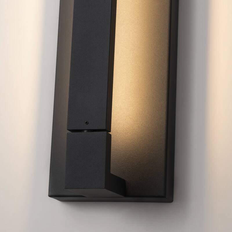 23.6 in. 1-Light Modern Black/Gold Linear Bathroom Vanity Light over Mirror Rotatable Aluminum Integrated LED Wall Light