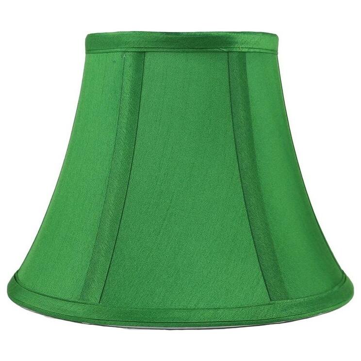 Faux Silk Bell Lamp Shade, 5 inch Top, 9 inch Bottom, 7 inch Slant - Single - Kelly Green