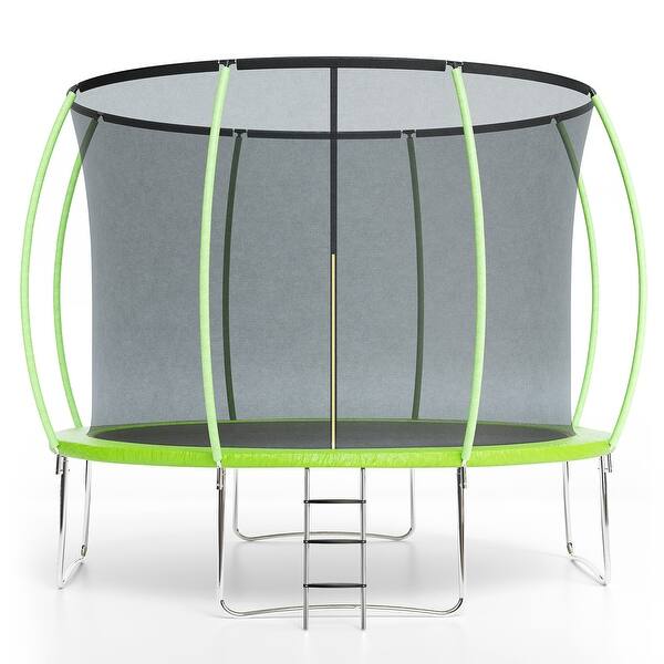 slide 2 of 17, 10FT Trampoline for Kids and Adults with Safety Enclosure & Ladder - Ideal for Outdoor Backyard Fun Teens