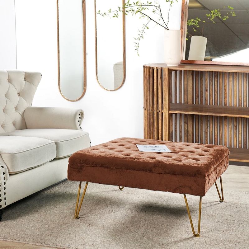 Square Fauxfur Coffee Table - 33"x33" x18"