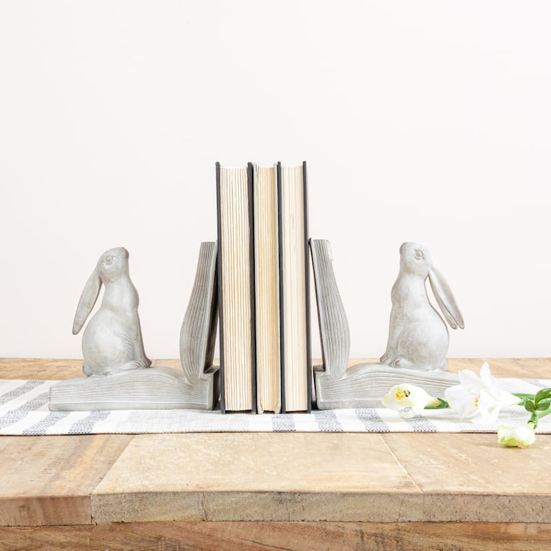 Bunny Rabbit Bookends - 12.3"L x 3.5"W x 6.1"H